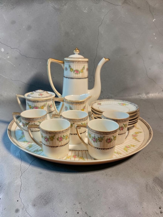 Morimura Brothers Other - Antique Nippon Porcelain Tea Set Hand Painted Floral Garland & Gold Trim **